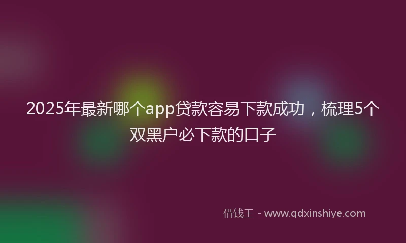 2025年最新哪个app贷款容易下款成功，梳理5个双黑户必下款的口子