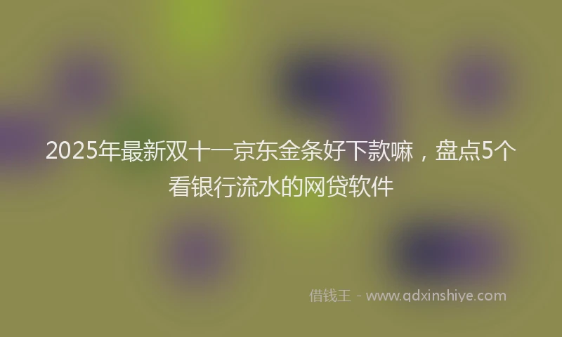 2025年最新双十一京东金条好下款嘛，盘点5个看银行流水的网贷软件