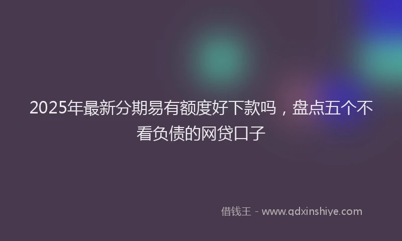 2025年最新分期易有额度好下款吗，盘点五个不看负债的网贷口子