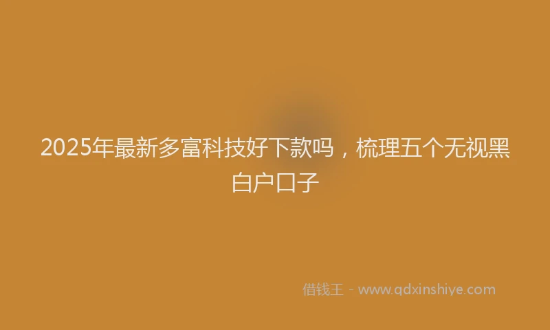 2025年最新多富科技好下款吗，梳理五个无视黑白户口子