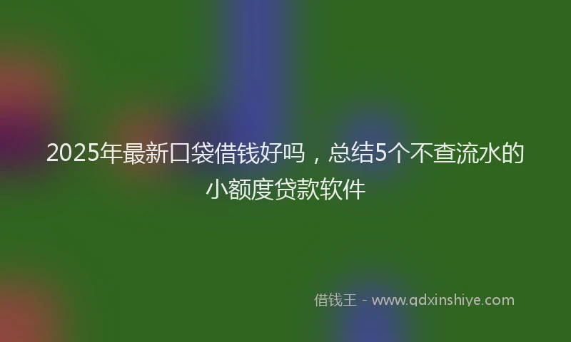 2025年最新口袋借钱好吗，总结5个不查流水的小额度贷款软件
