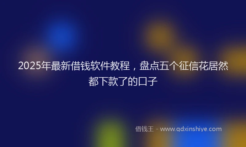2025年最新借钱软件教程，盘点五个征信花居然都下款了的口子