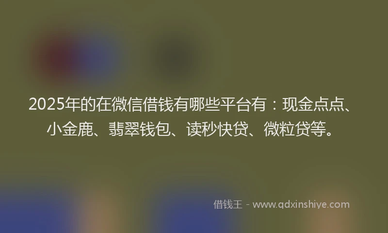 2025年的在微信借钱有哪些平台有：现金点点、小金鹿、翡翠钱包、读秒快贷、微粒贷等。