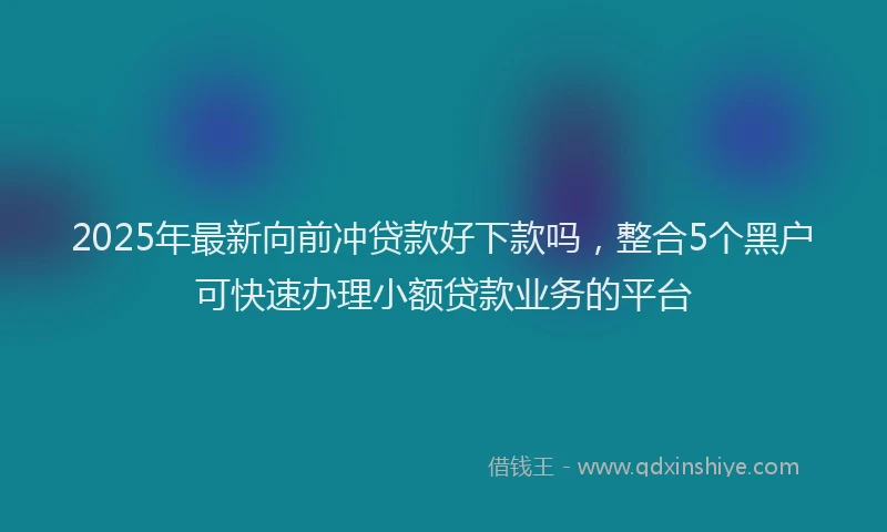 2025年最新向前冲贷款好下款吗，整合5个黑户可快速办理小额贷款业务的平台