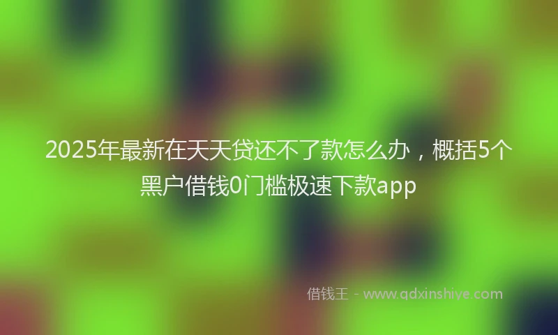 2025年最新在天天贷还不了款怎么办，概括5个黑户借钱0门槛极速下款app