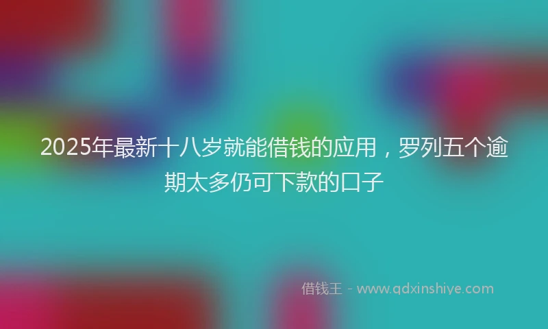2025年最新十八岁就能借钱的应用，罗列五个逾期太多仍可下款的口子