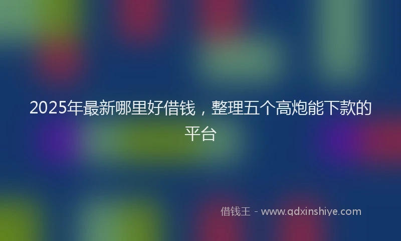 2025年最新哪里好借钱，整理五个高炮能下款的平台