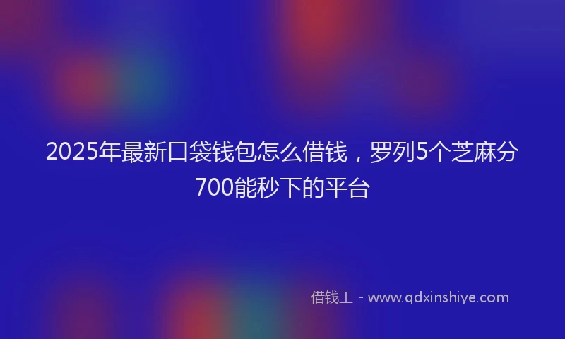 2025年最新口袋钱包怎么借钱，罗列5个芝麻分700能秒下的平台