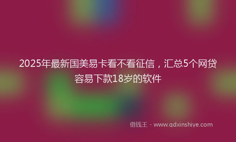 2025年最新国美易卡看不看征信，汇总5个网贷容易下款18岁的软件