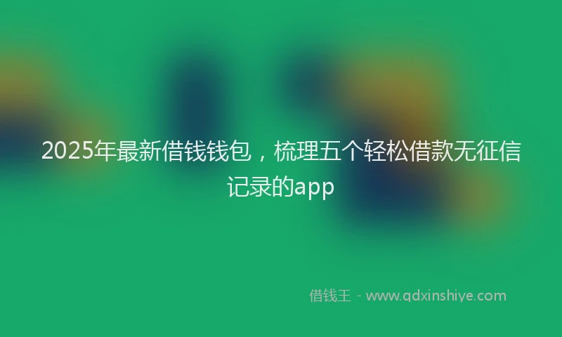 2025年最新借钱钱包，梳理五个轻松借款无征信记录的app