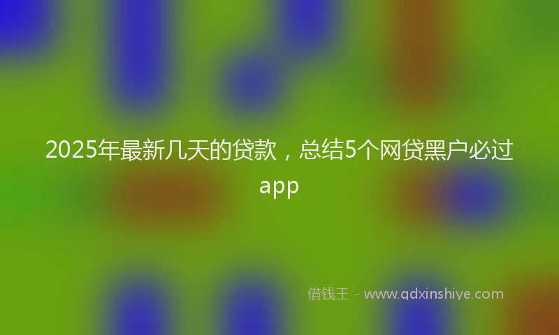 2025年最新几天的贷款，总结5个网贷黑户必过app