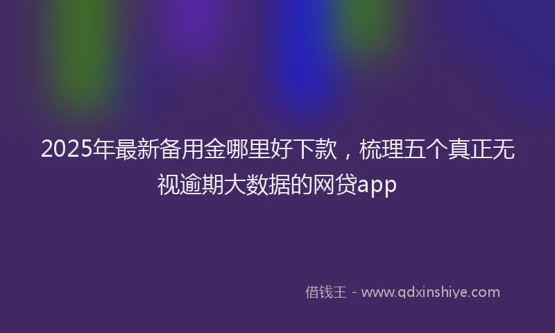 2025年最新备用金哪里好下款，梳理五个真正无视逾期大数据的网贷app