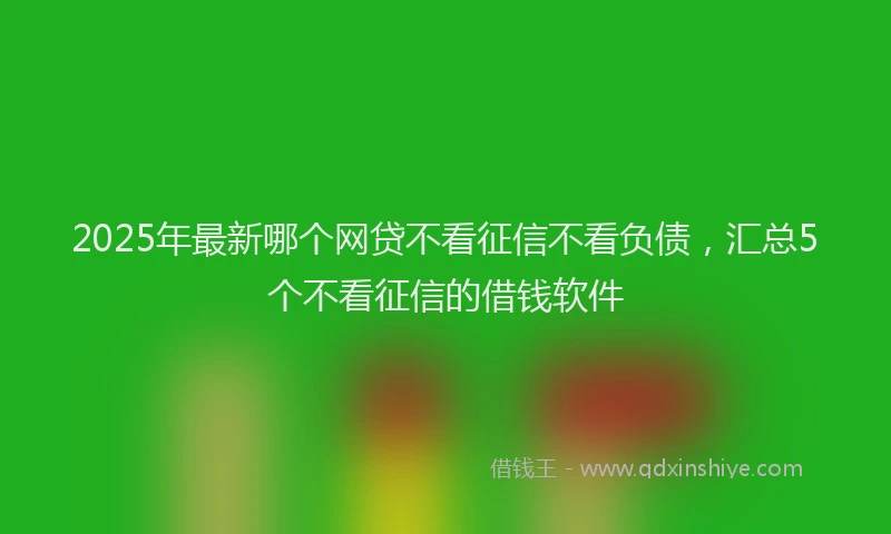 2025年最新哪个网贷不看征信不看负债，汇总5个不看征信的借钱软件