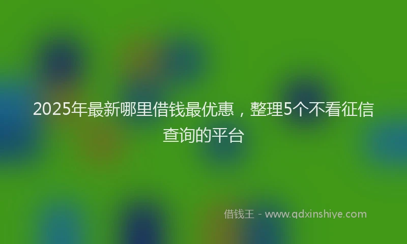 2025年最新哪里借钱最优惠，整理5个不看征信查询的平台
