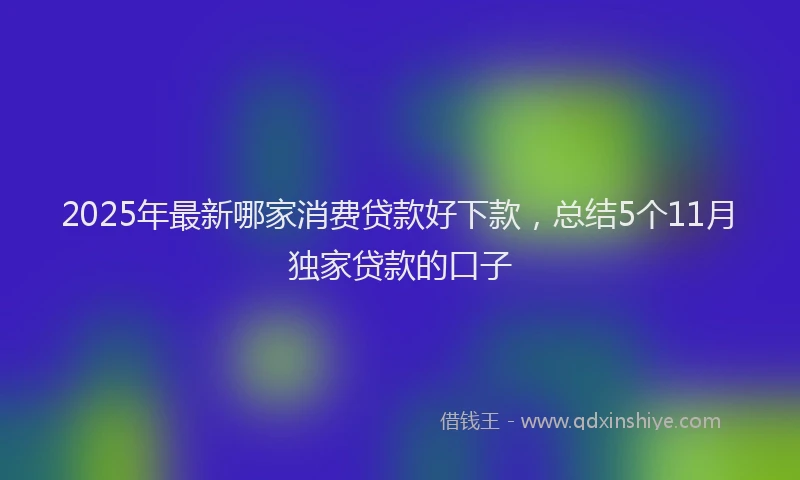 2025年最新哪家消费贷款好下款，总结5个11月独家贷款的口子