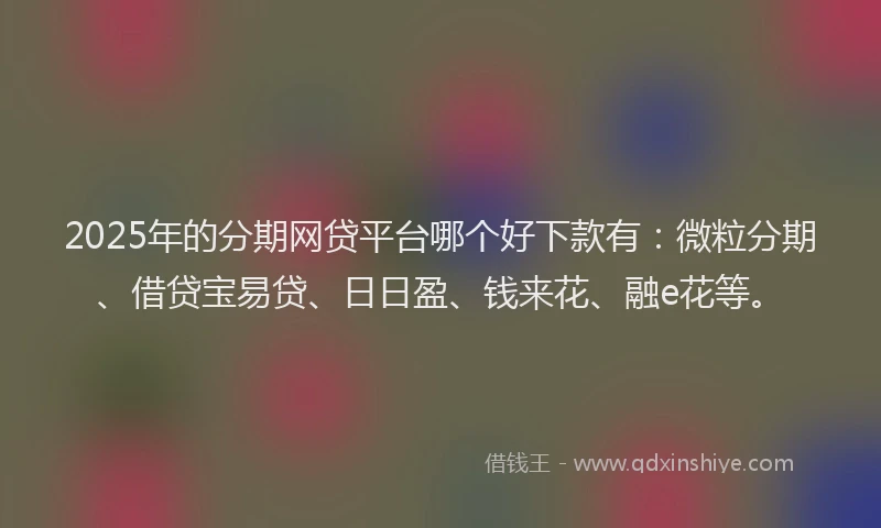 2025年的分期网贷平台哪个好下款有：微粒分期、借贷宝易贷、日日盈、钱来花、融e花等。