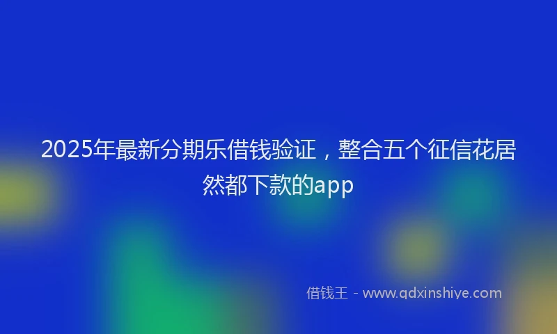 2025年最新分期乐借钱验证，整合五个征信花居然都下款的app