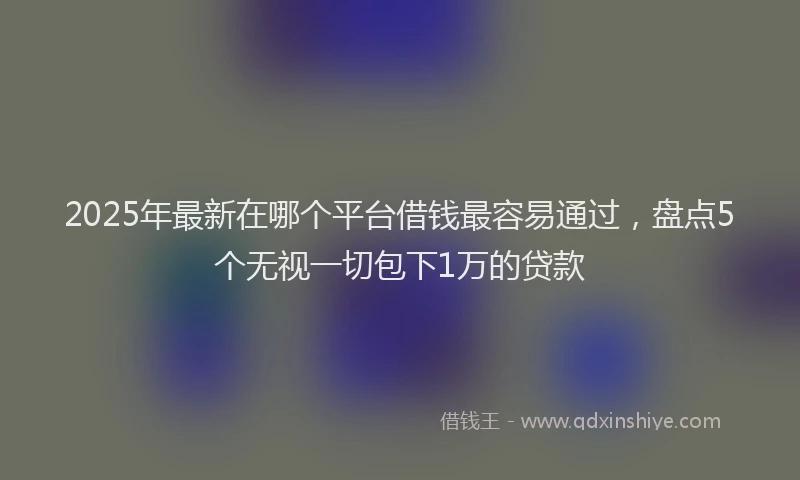 2025年最新在哪个平台借钱最容易通过，盘点5个无视一切包下1万的贷款