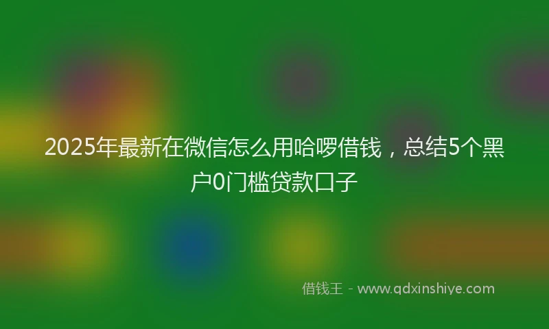 2025年最新在微信怎么用哈啰借钱，总结5个黑户0门槛贷款口子
