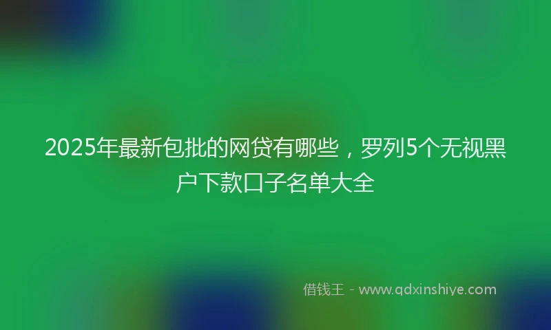 2025年最新包批的网贷有哪些，罗列5个无视黑户下款口子名单大全