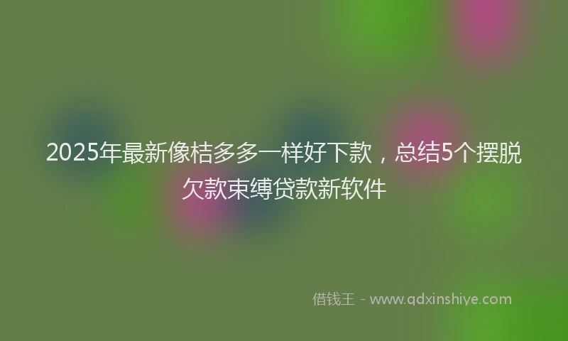 2025年最新像桔多多一样好下款，总结5个摆脱欠款束缚贷款新软件