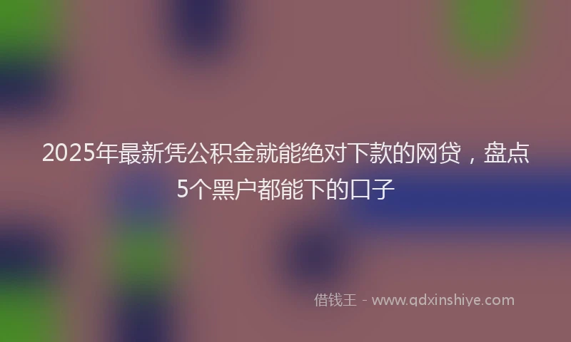 2025年最新凭公积金就能绝对下款的网贷，盘点5个黑户都能下的口子