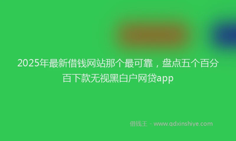2025年最新借钱网站那个最可靠，盘点五个百分百下款无视黑白户网贷app