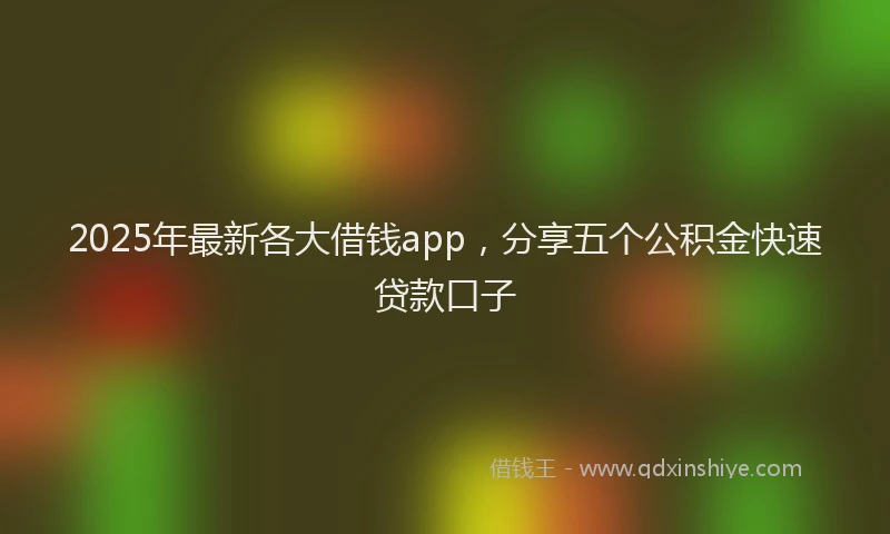 2025年最新各大借钱app，分享五个公积金快速贷款口子