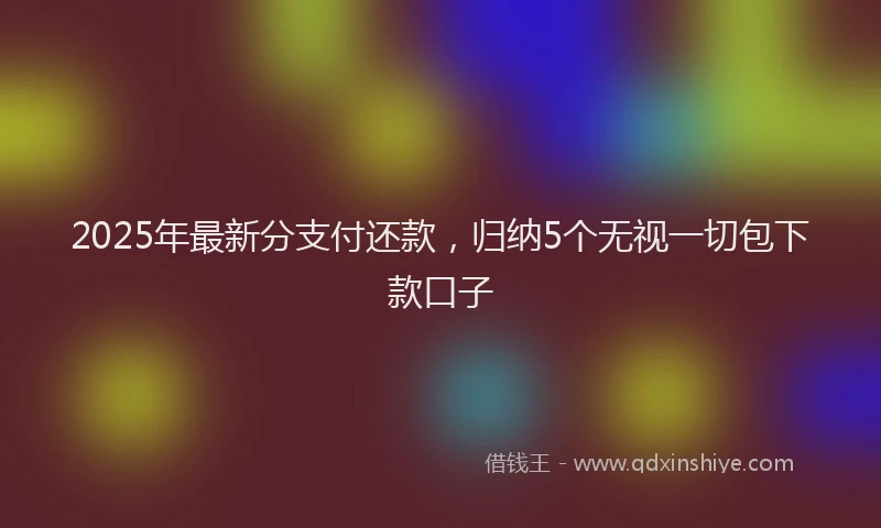 2025年最新分支付还款，归纳5个无视一切包下款口子