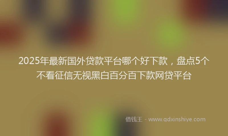 2025年最新国外贷款平台哪个好下款，盘点5个不看征信无视黑白百分百下款网贷平台