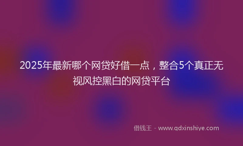 2025年最新哪个网贷好借一点，整合5个真正无视风控黑白的网贷平台
