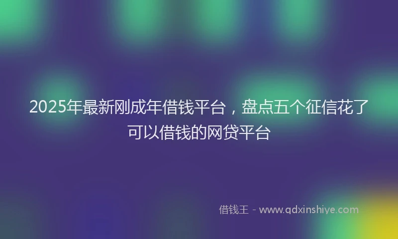 2025年最新刚成年借钱平台，盘点五个征信花了可以借钱的网贷平台