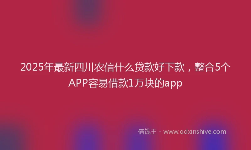 2025年最新四川农信什么贷款好下款，整合5个APP容易借款1万块的app