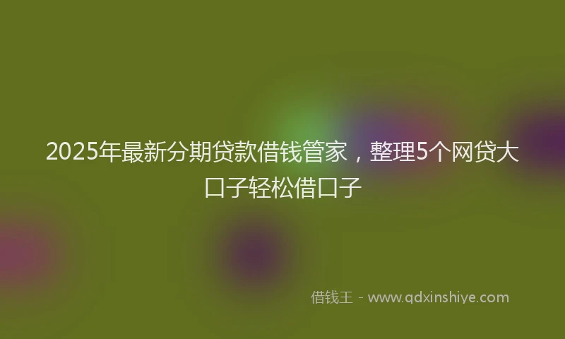 2025年最新分期贷款借钱管家，整理5个网贷大口子轻松借口子
