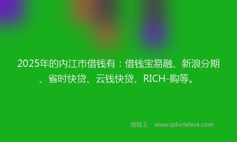 2025年的内江巿借钱有：借钱宝易融、新浪分期、省时快贷、云钱快贷、RICH-购等。
