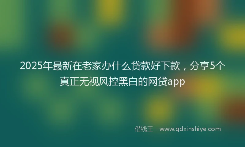2025年最新在老家办什么贷款好下款，分享5个真正无视风控黑白的网贷app