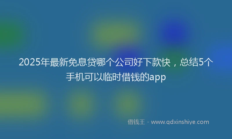 2025年最新免息贷哪个公司好下款快，总结5个手机可以临时借钱的app