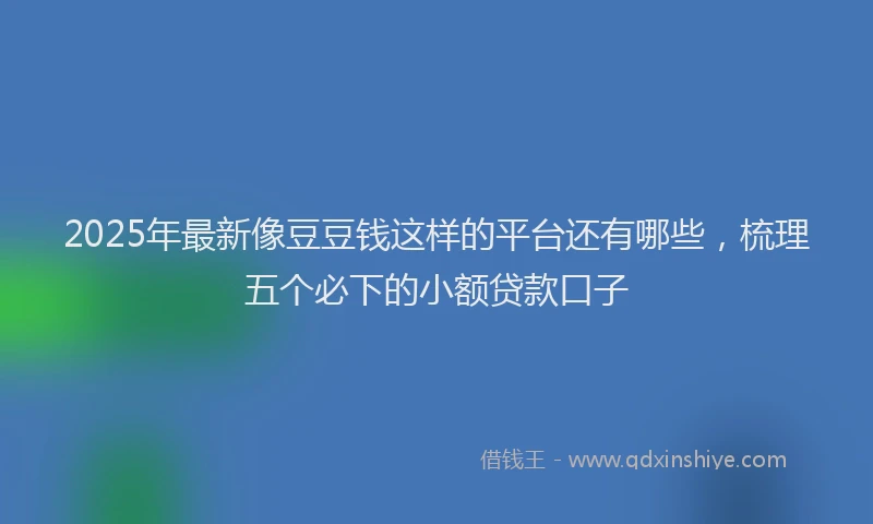2025年最新像豆豆钱这样的平台还有哪些，梳理五个必下的小额贷款口子