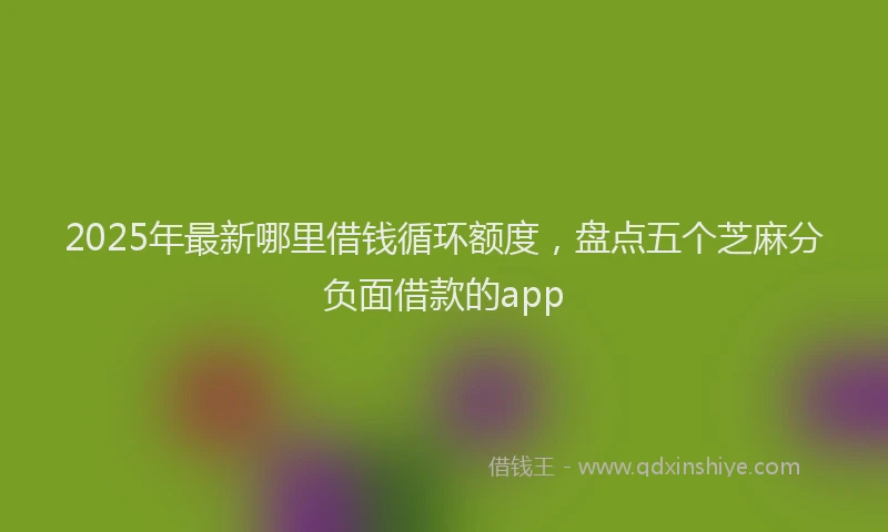2025年最新哪里借钱循环额度，盘点五个芝麻分负面借款的app