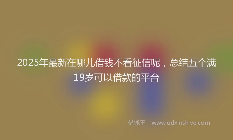 2025年最新在哪儿借钱不看征信呢，总结五个满19岁可以借款的平台