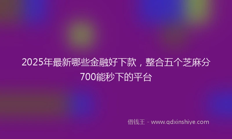 2025年最新哪些金融好下款，整合五个芝麻分700能秒下的平台