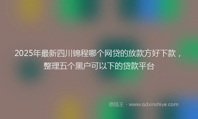2025年最新四川锦程哪个网贷的放款方好下款，整理五个黑户可以下的贷款平台