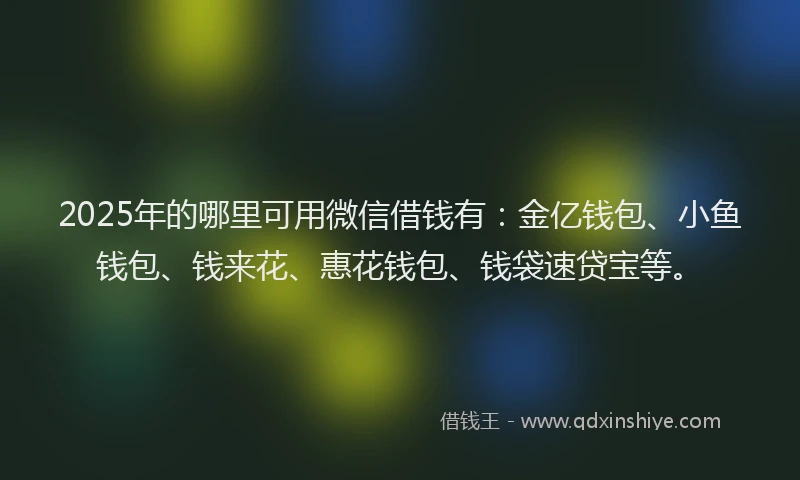 2025年的哪里可用微信借钱有：金亿钱包、小鱼钱包、钱来花、惠花钱包、钱袋速贷宝等。