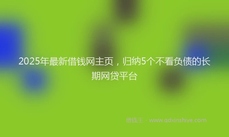 2025年最新借钱网主页，归纳5个不看负债的长期网贷平台