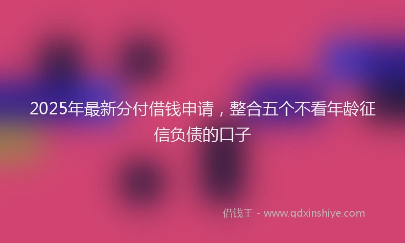 2025年最新分付借钱申请，整合五个不看年龄征信负债的口子