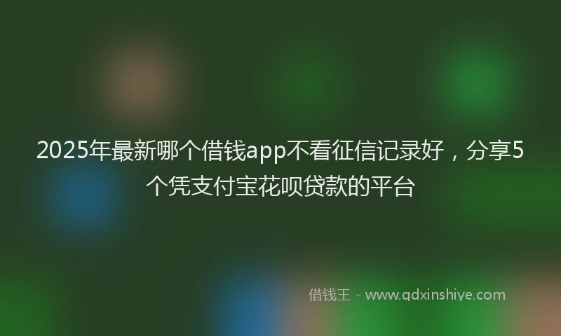 2025年最新哪个借钱app不看征信记录好，分享5个凭支付宝花呗贷款的平台