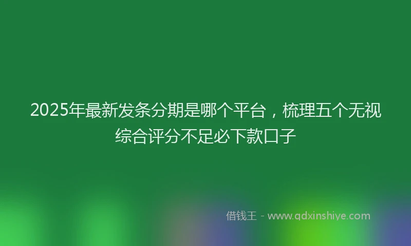 2025年最新发条分期是哪个平台，梳理五个无视综合评分不足必下款口子