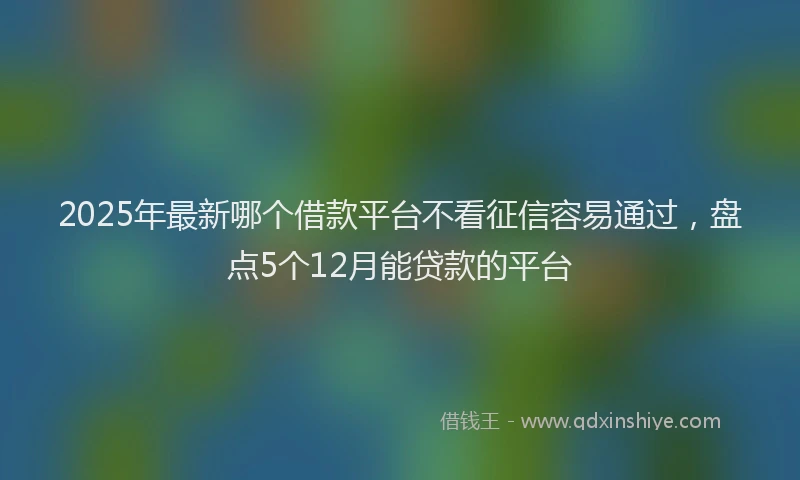 2025年最新哪个借款平台不看征信容易通过，盘点5个12月能贷款的平台