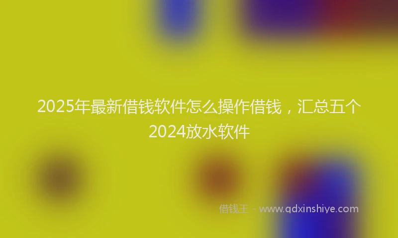 2025年最新借钱软件怎么操作借钱，汇总五个2024放水软件