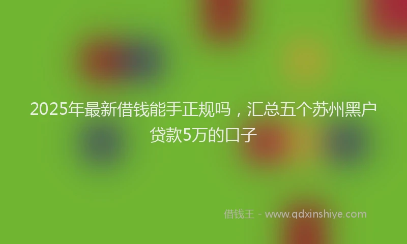 2025年最新借钱能手正规吗，汇总五个苏州黑户贷款5万的口子
